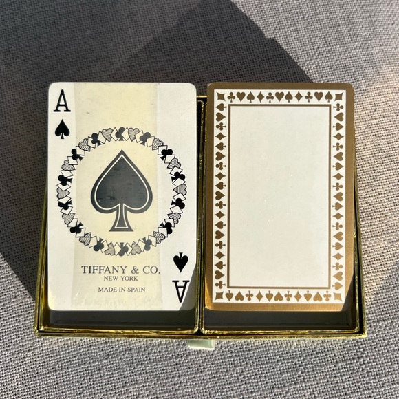 New Tiffany & Co. Vintage Playing Cards Black and White w/Gold Detail New in Box - Picture 4 of 6